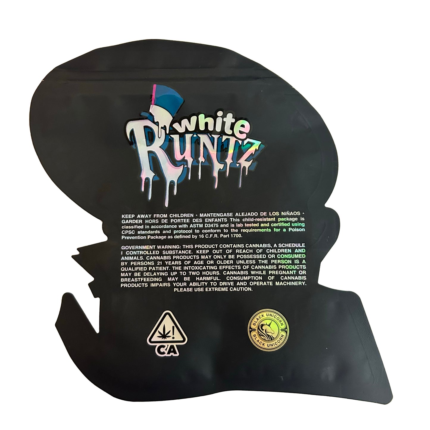 White Runtz Cutout 3.5G Mylar Bags