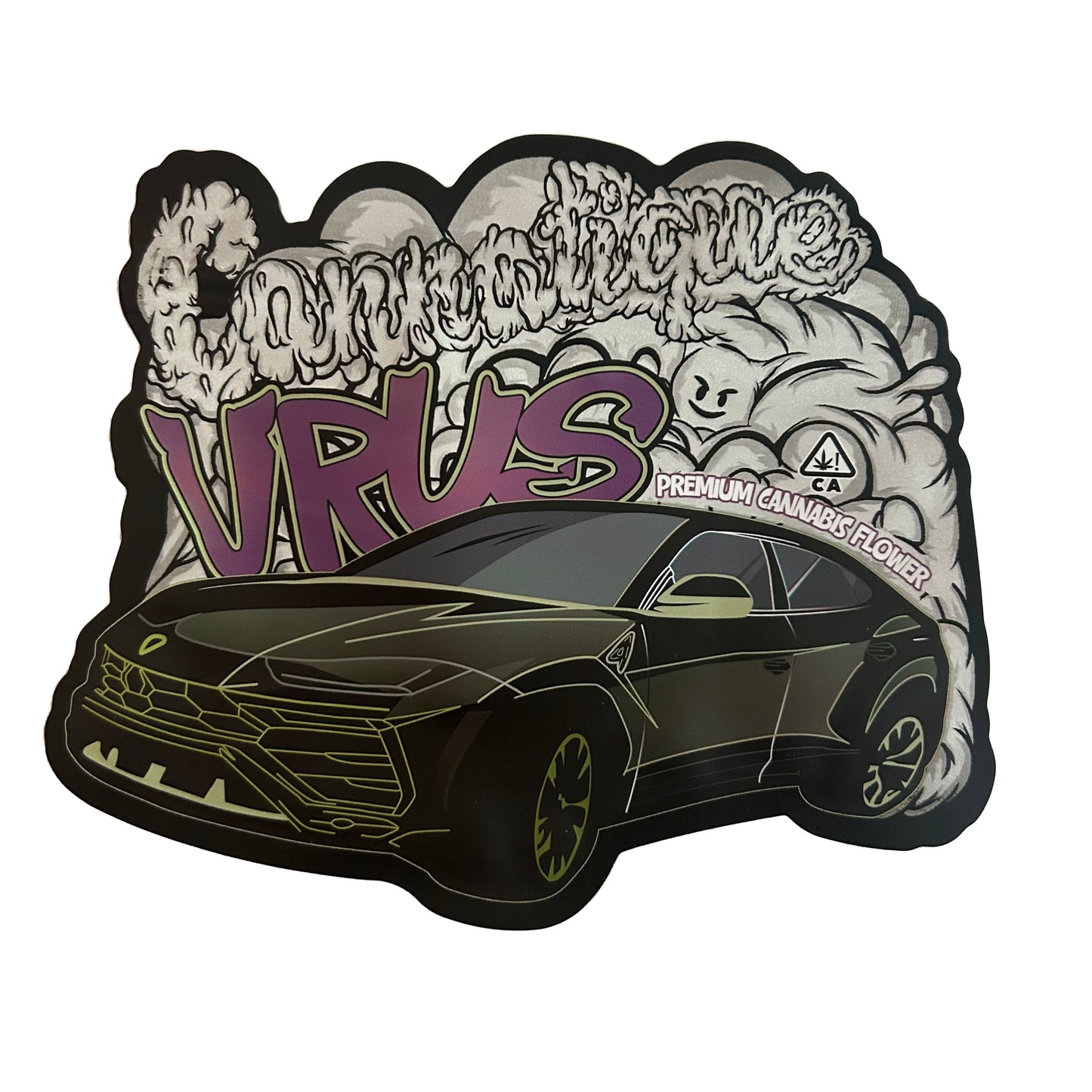 Cannatique VRUS cutout 3.5G Mylar Bags