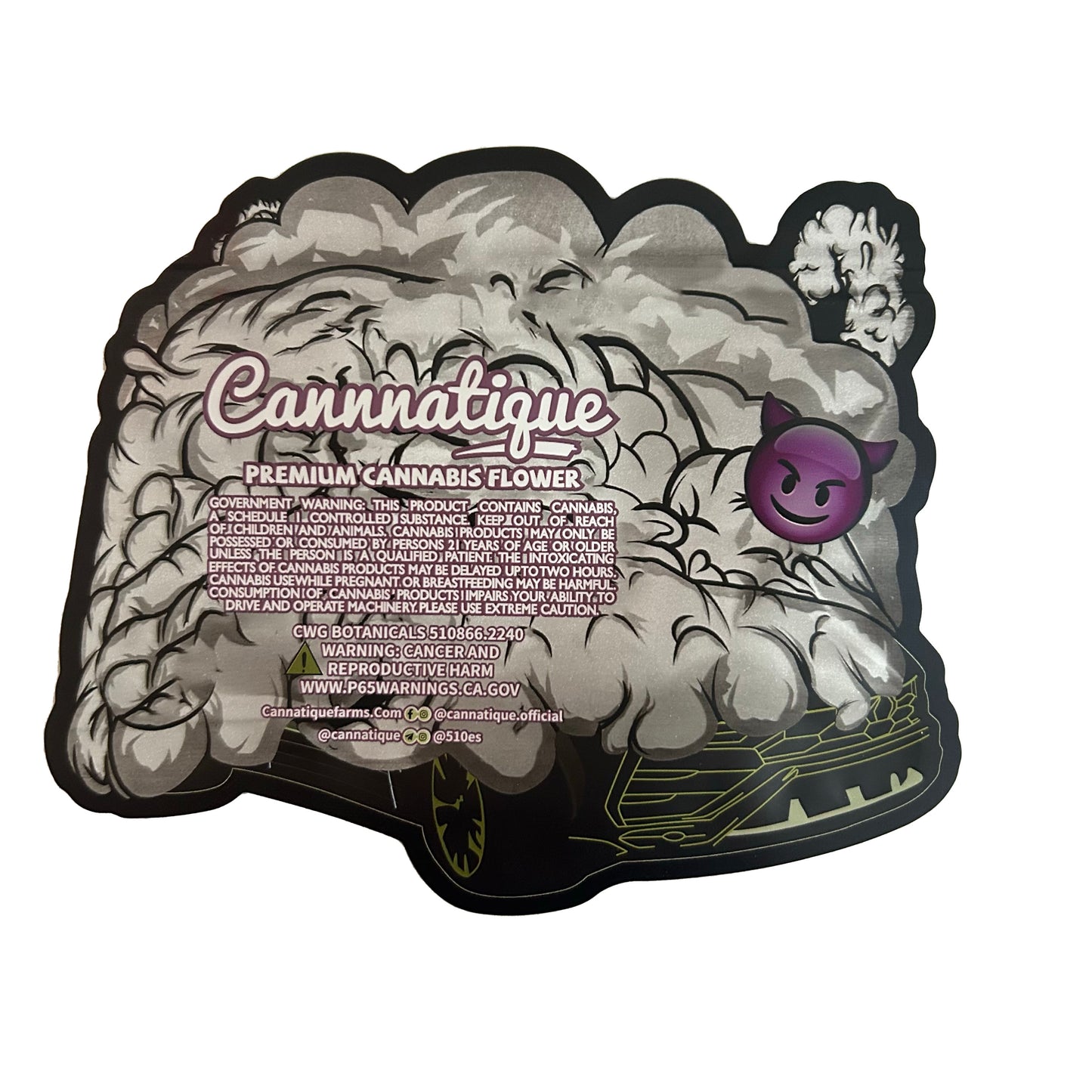 Cannatique VRUS cutout 3.5G Mylar Bags