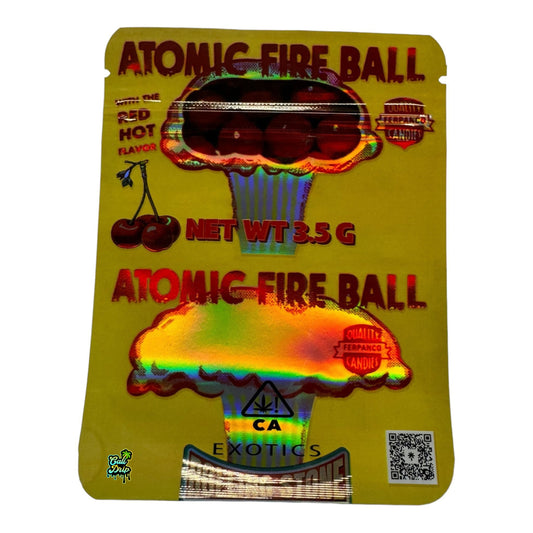 Square Atomic Fireball 3.5G Mylar Bags