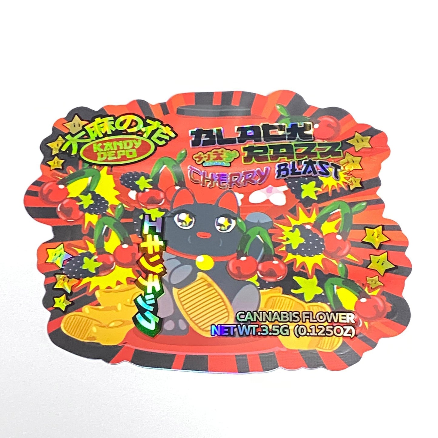 BLACK RAZZ CHERRY BURST KANDY DEPO 3.5G Mylar Bags