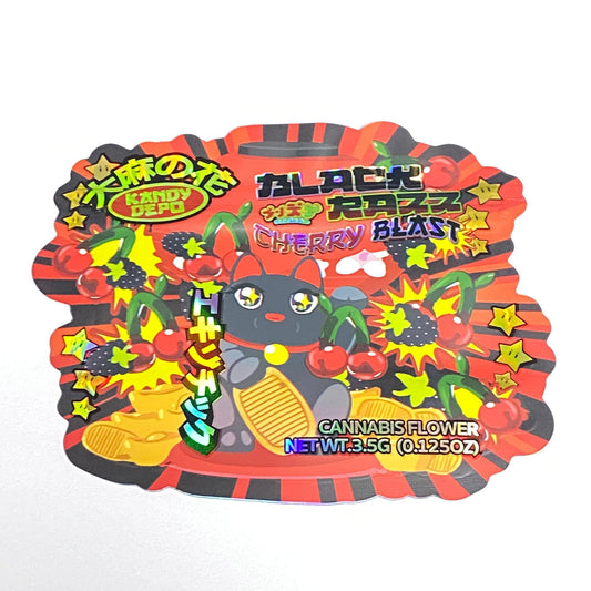 BLACK RAZZ CHERRY BURST KANDY DEPO 3.5G Mylar Bags