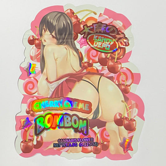 Cherry CREME BOM BOM  Kandy Depo 3.5G Mylar Bags
