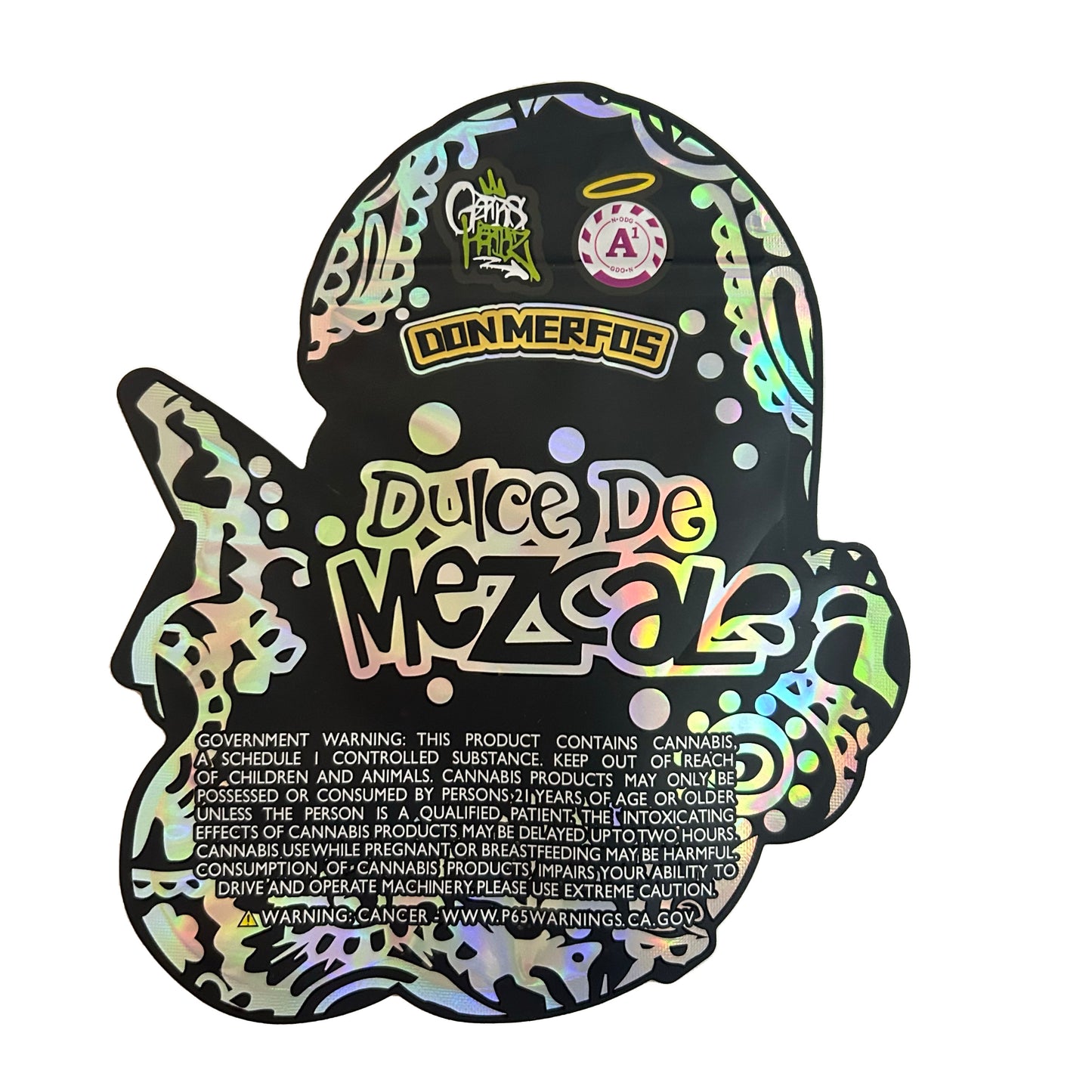 Dulce De Mezcal Eagle Head Cutout Don Merfos 3.5G Mylar Bags