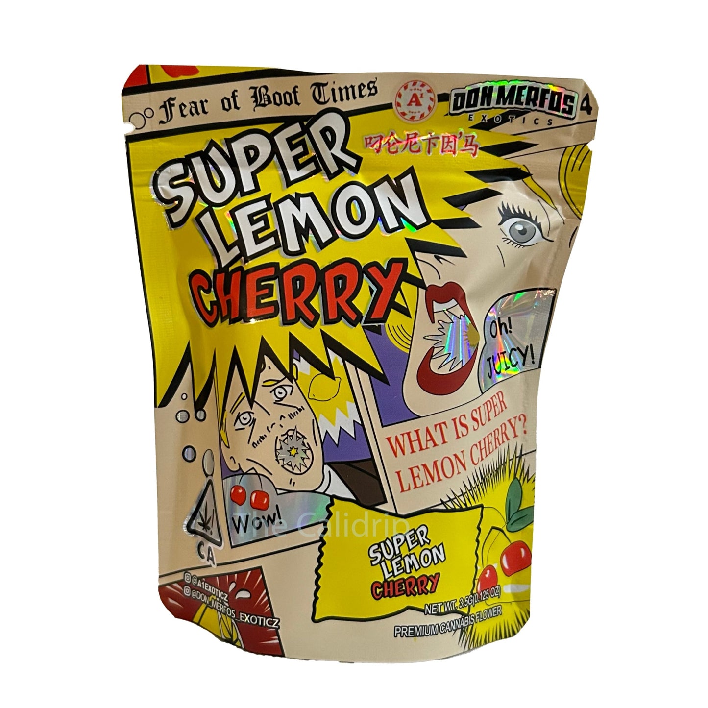 Super Lemon Cherry Don Merfos 3.5G Mylar Bags