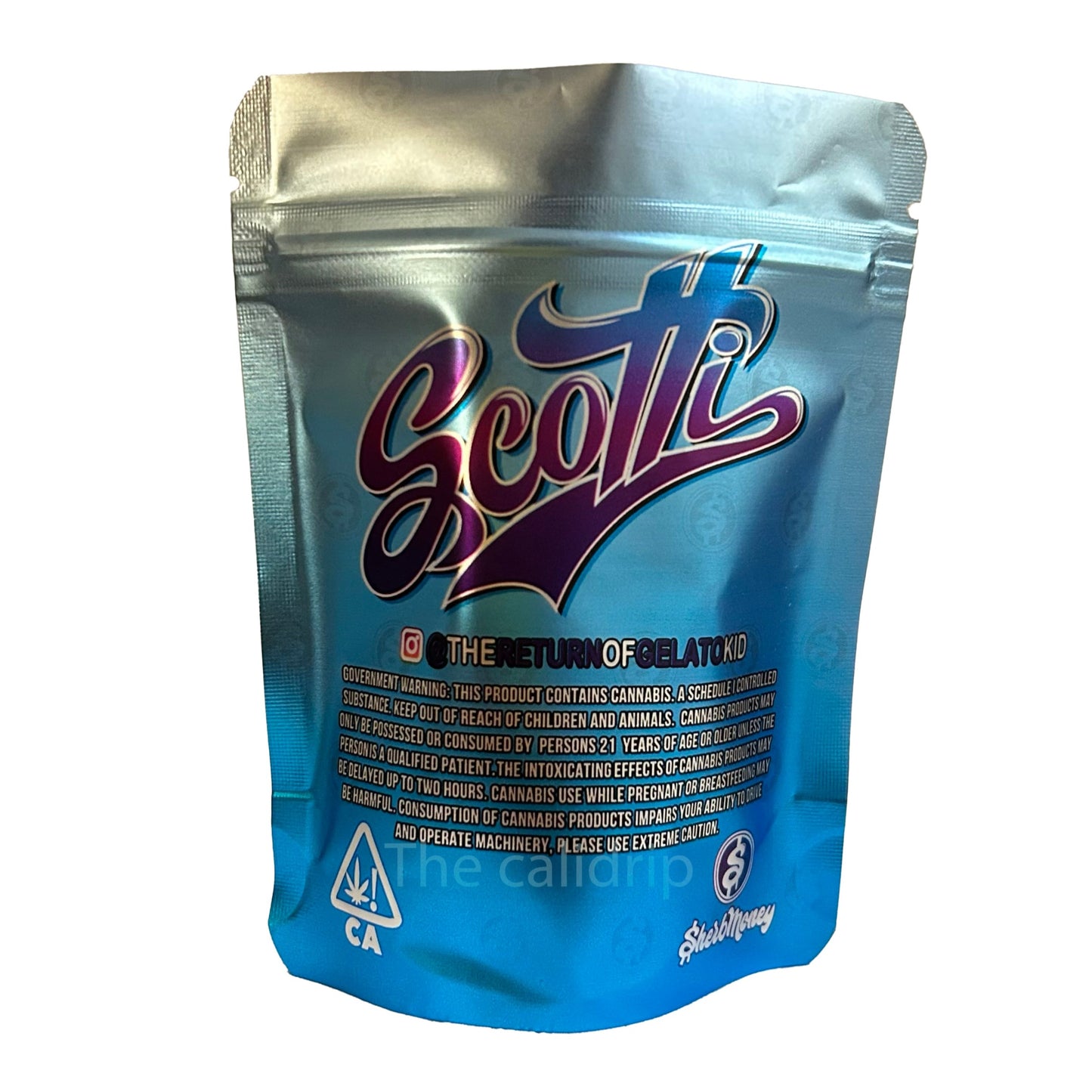 Scotti Sherb Money Metallic 3.5G Mylar Bags