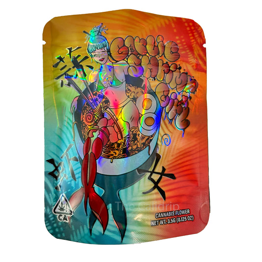 Garlic Shrimp Girl 3.5G Mylar Bags