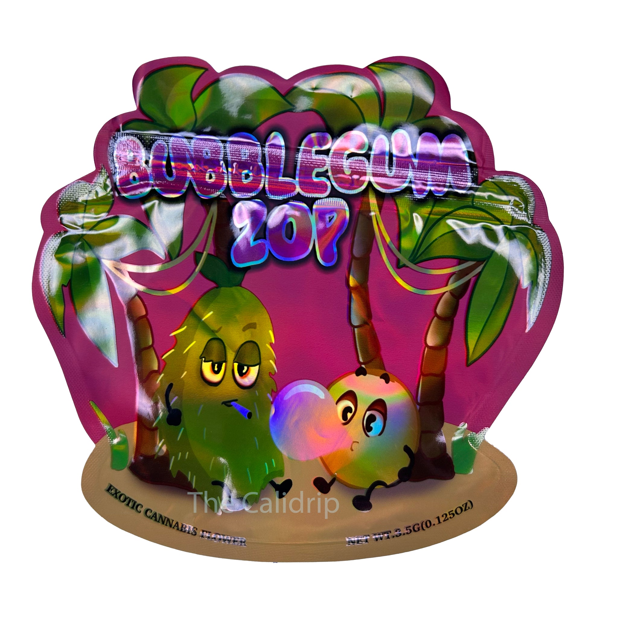 Bubblegum Zop Cutout 3.5G Mylar Bags