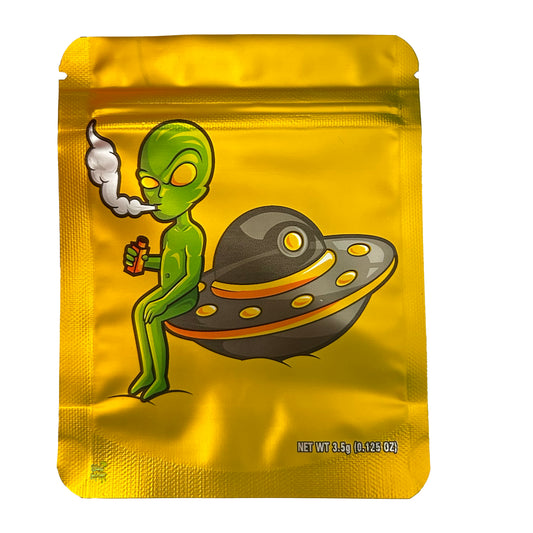 Yellow Space 3.5G Mylar Bags