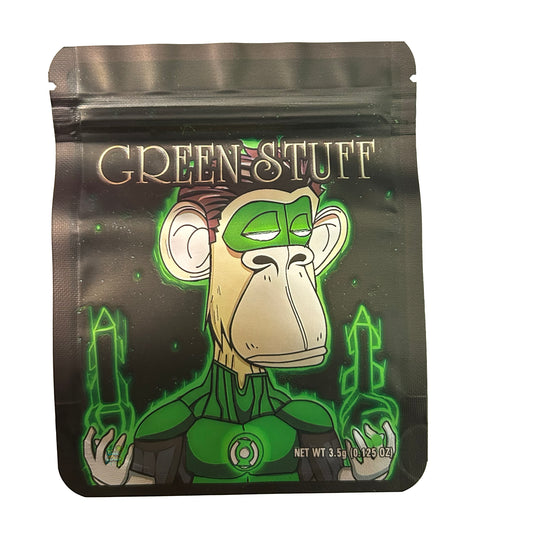 Green Stuff Monkey 3.5G Mylar Bags