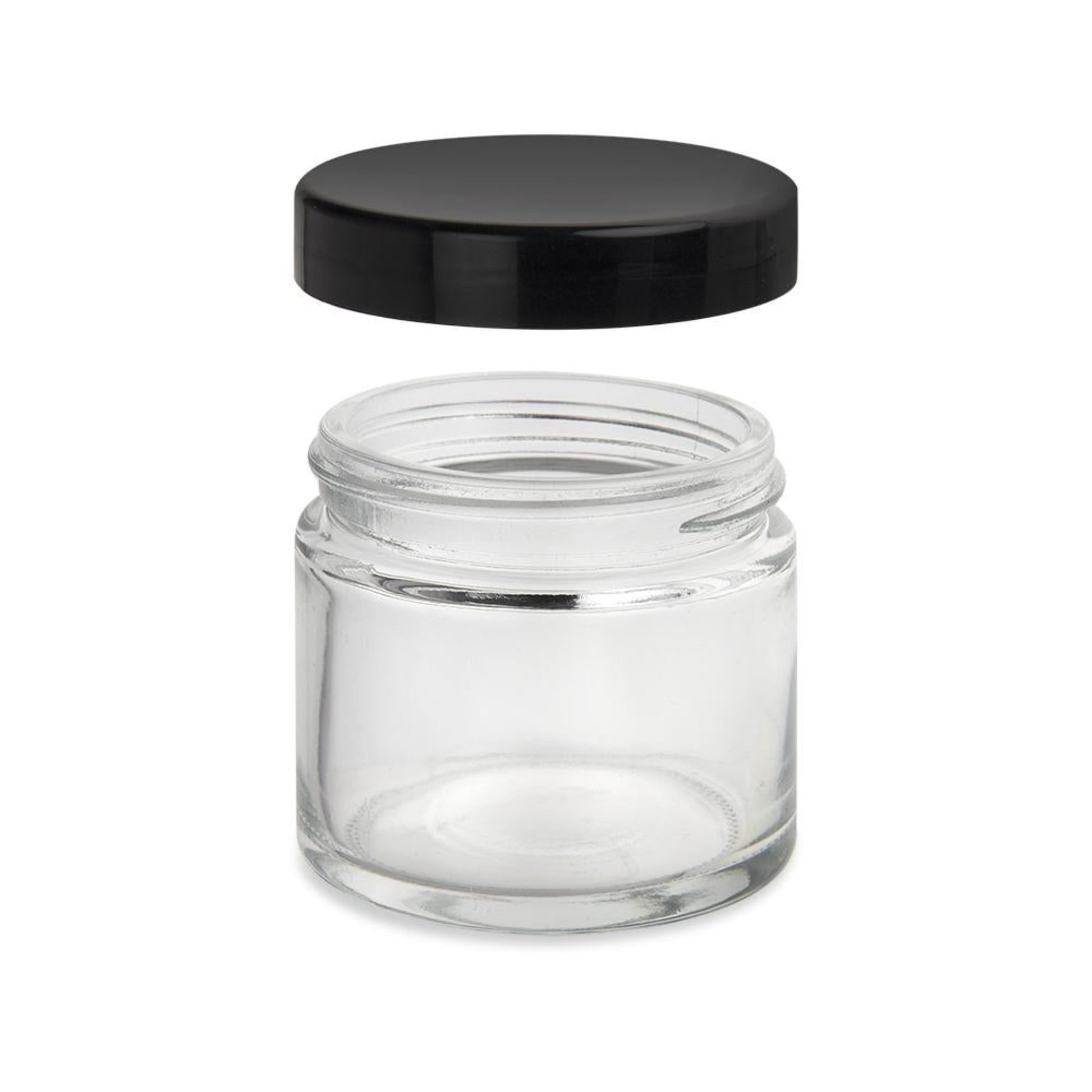 2OZ Glass Concentrate Container with Black Cap Child proof