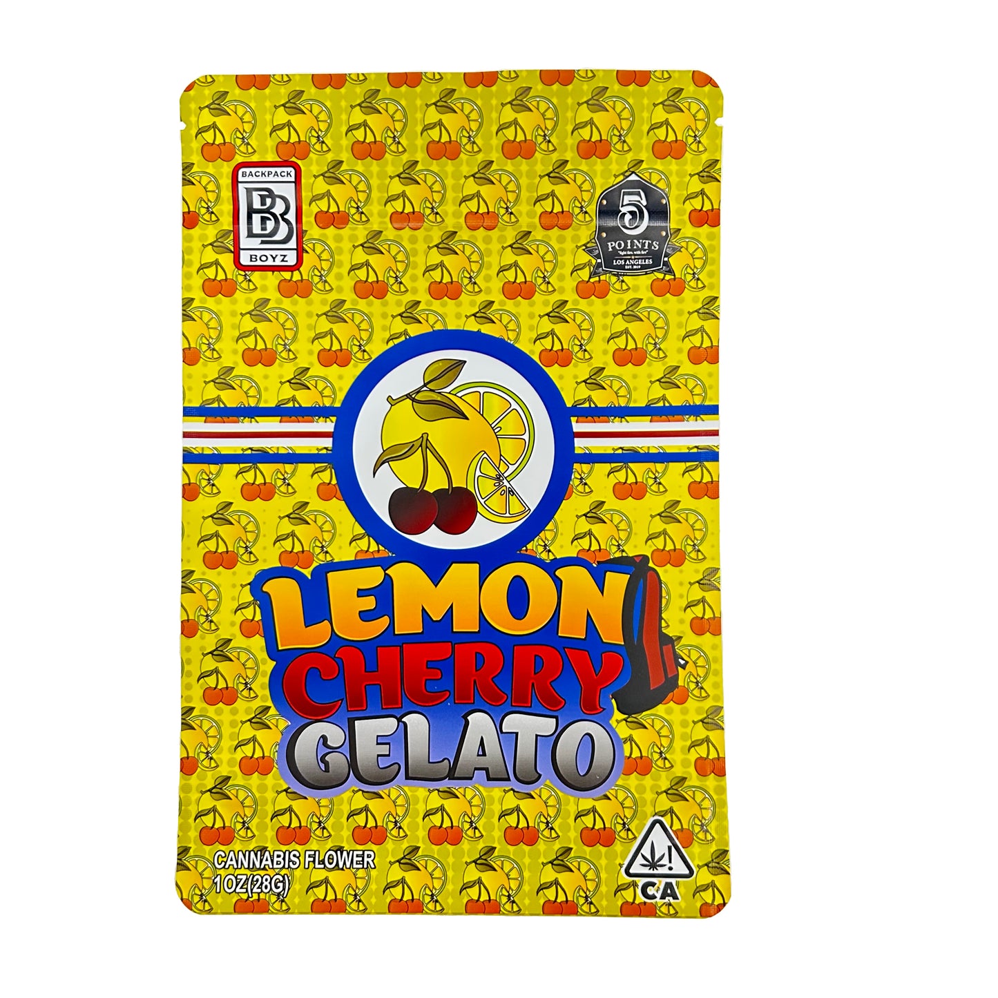 Lemon Cherry Gelato Backpack Boyz 1 oz Mylar Bag