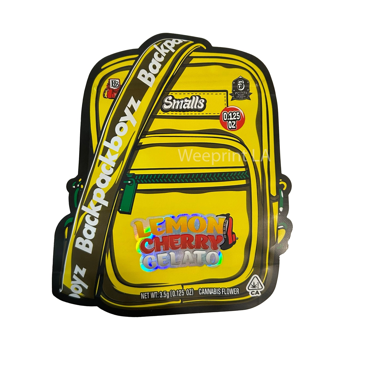 Lemon Cherry Gelato Backpack Boyz Cutout 3.5G Mylar Bags