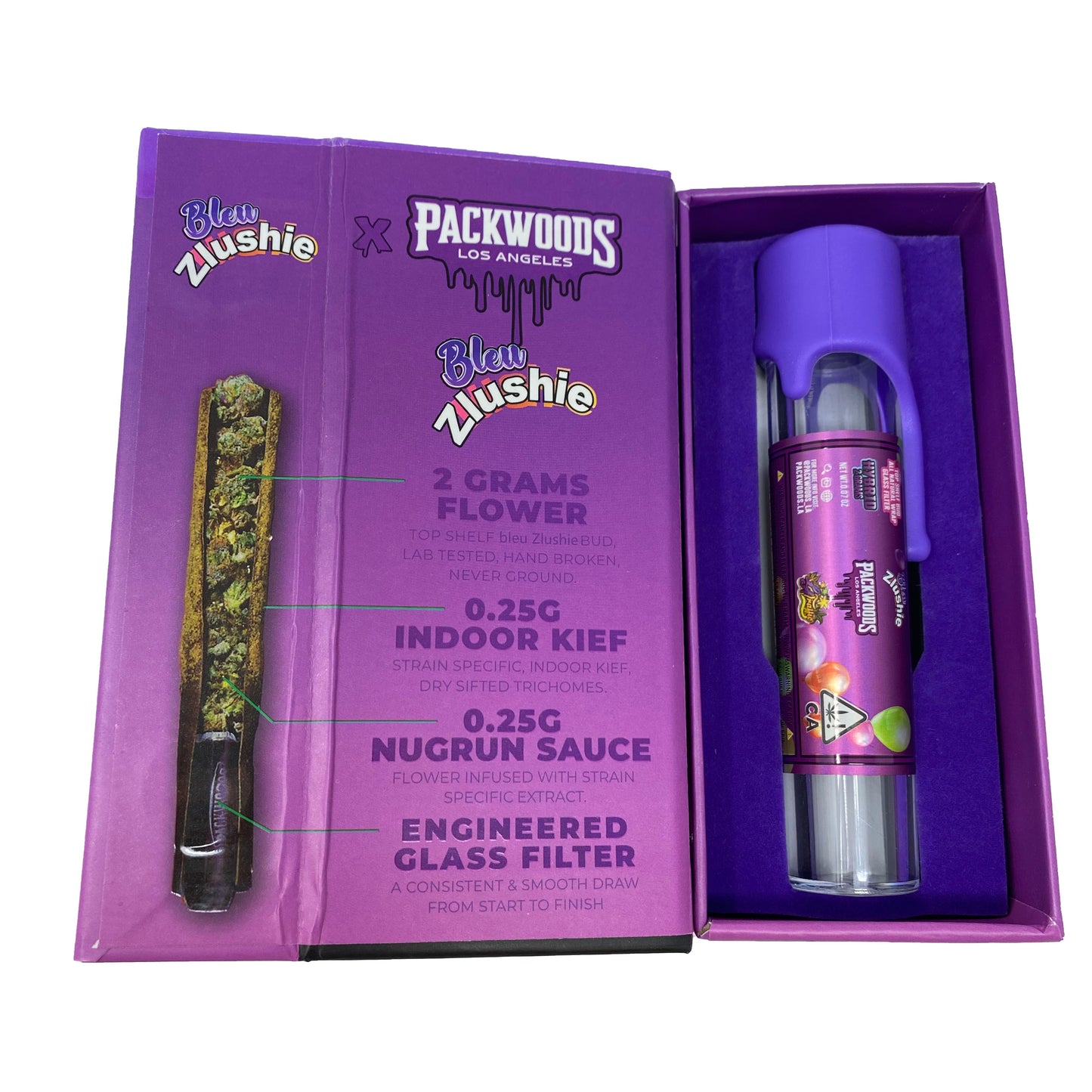 Blue Zlushie Packwood Pre-roll Tube Packaging