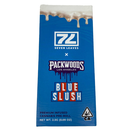 7 Leaves X PackWoods Blue Slush Pre-roll Tube Packaging