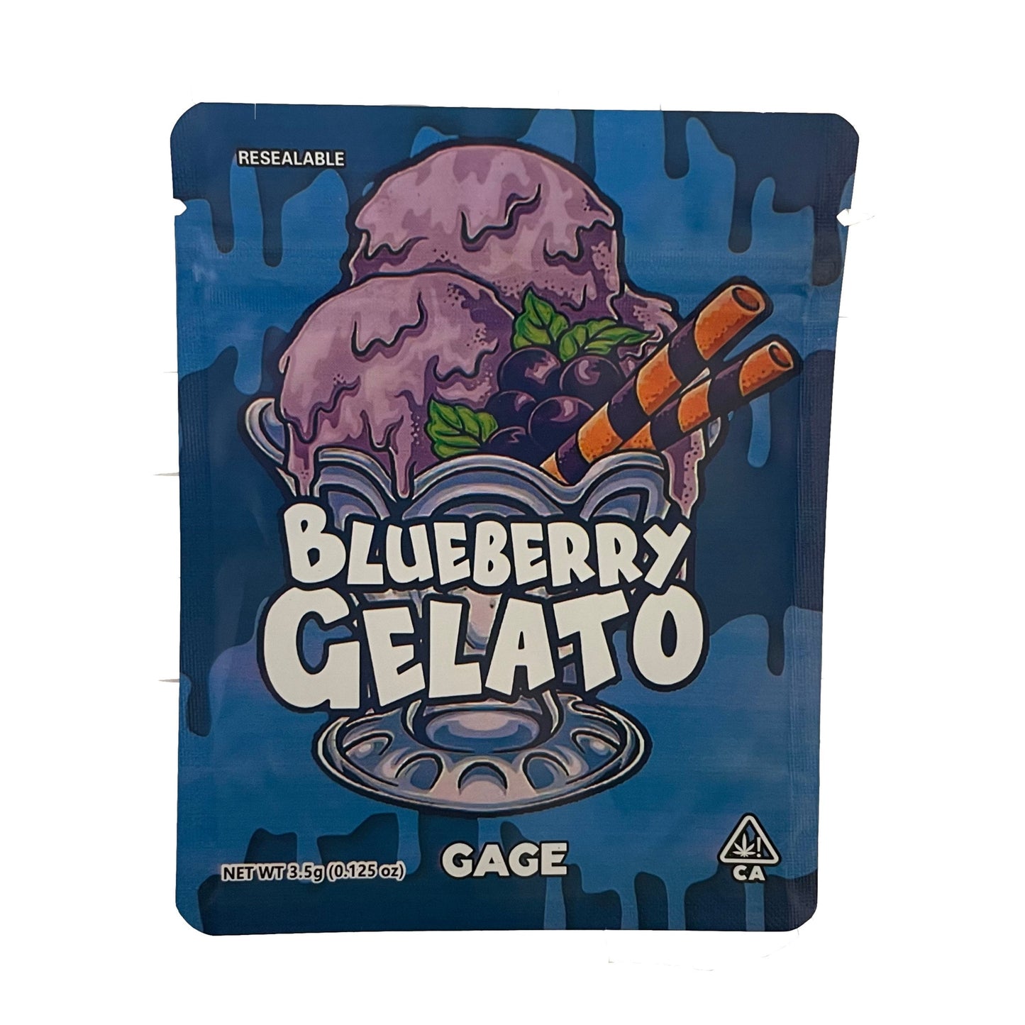 Blueberry Gelato Gage 3.5G Mylar Bags