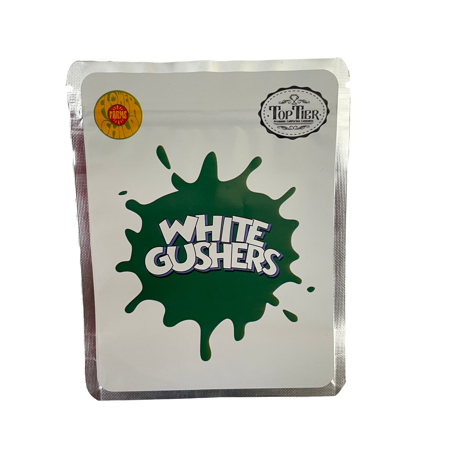 White Gushers Flower Child Farms Top Tier 3.5G Mylar Bags