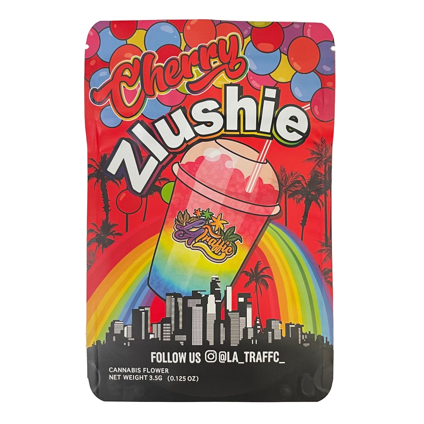 Cherry Zlushie LA Traffic 3.5G Mylar Bags