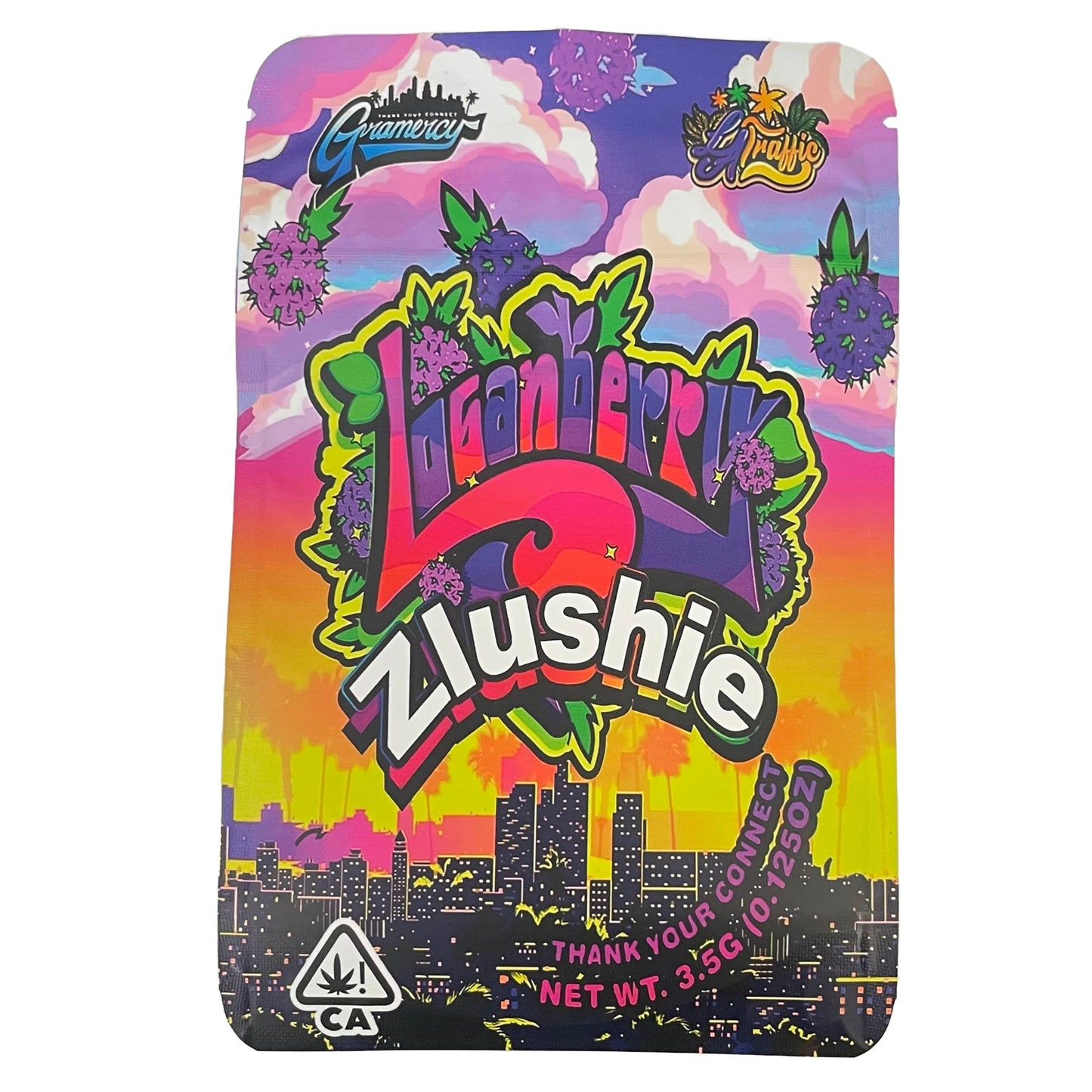 Loganberry Zlushie LA Traffic 3.5G Mylar Bags