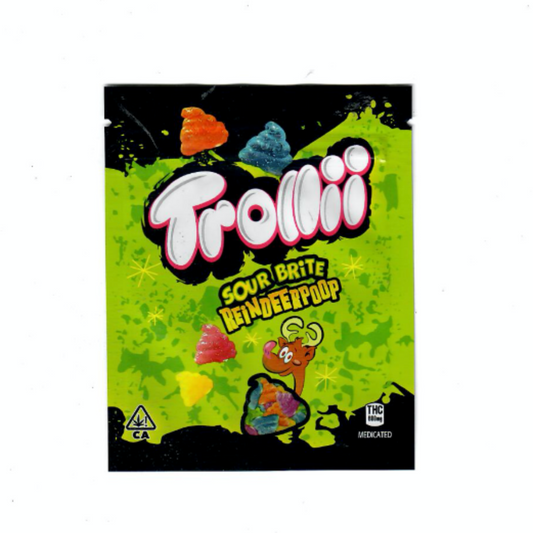 TROLLI Sour Brite Reindeerpoop Edibles Mylar Bags