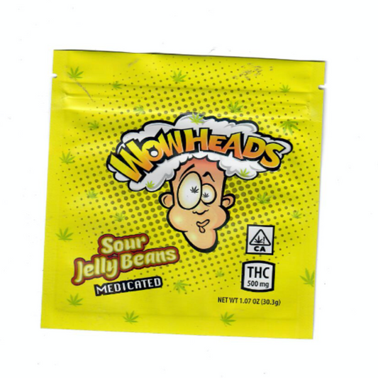 WOWHEADS Sour Jelly Beans Edibles Mylar Bags