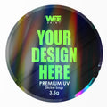 CUSTOM 3.5 circle holographic  STICKER MYLAR BAGS